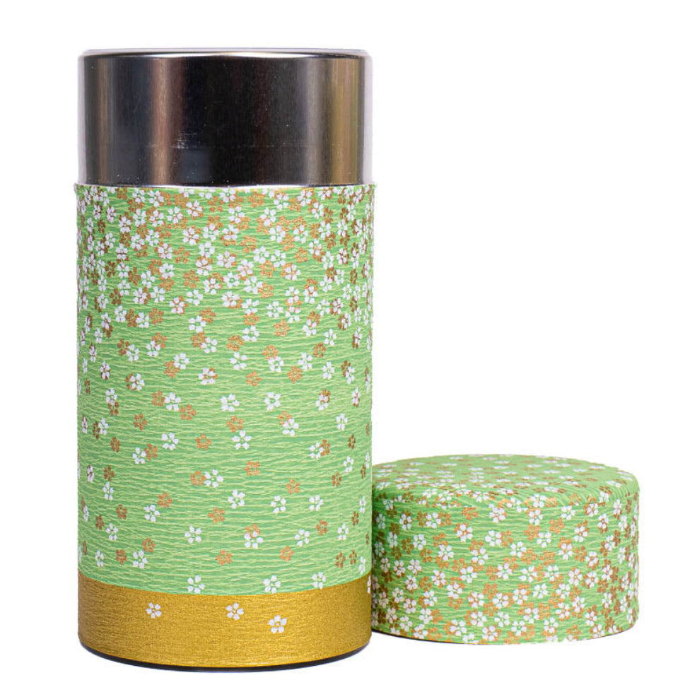 Japanische Washi-Teedose - Hanazono Grün