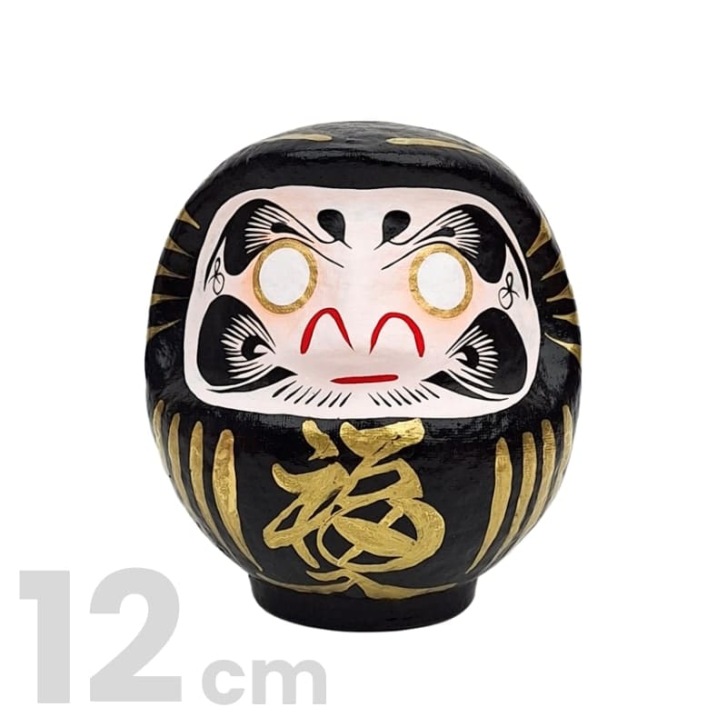 Japanischer Daruma – Schwarz (9 bis 15 cm) 12 cm