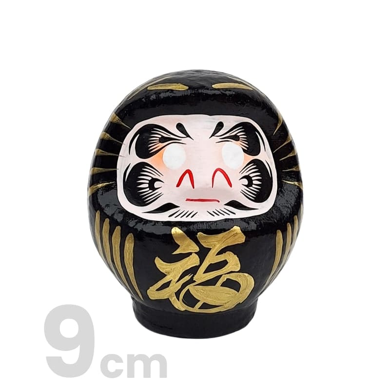 Japanischer Daruma – Schwarz (9 bis 15 cm) 9 cm