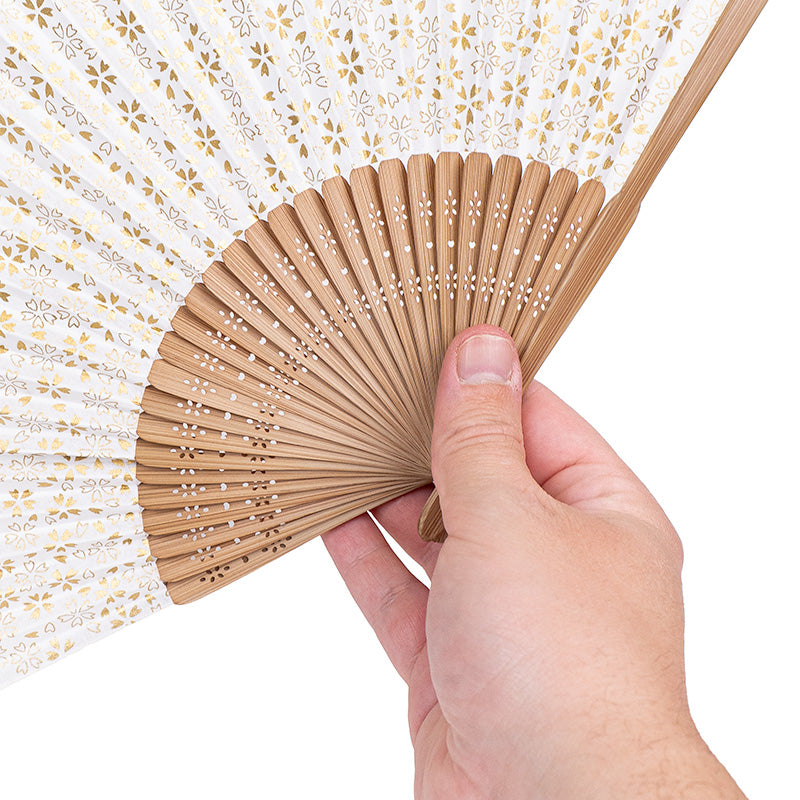 Japanischer Fächer aus Mino-Washi mit Kirschblütenmotiv