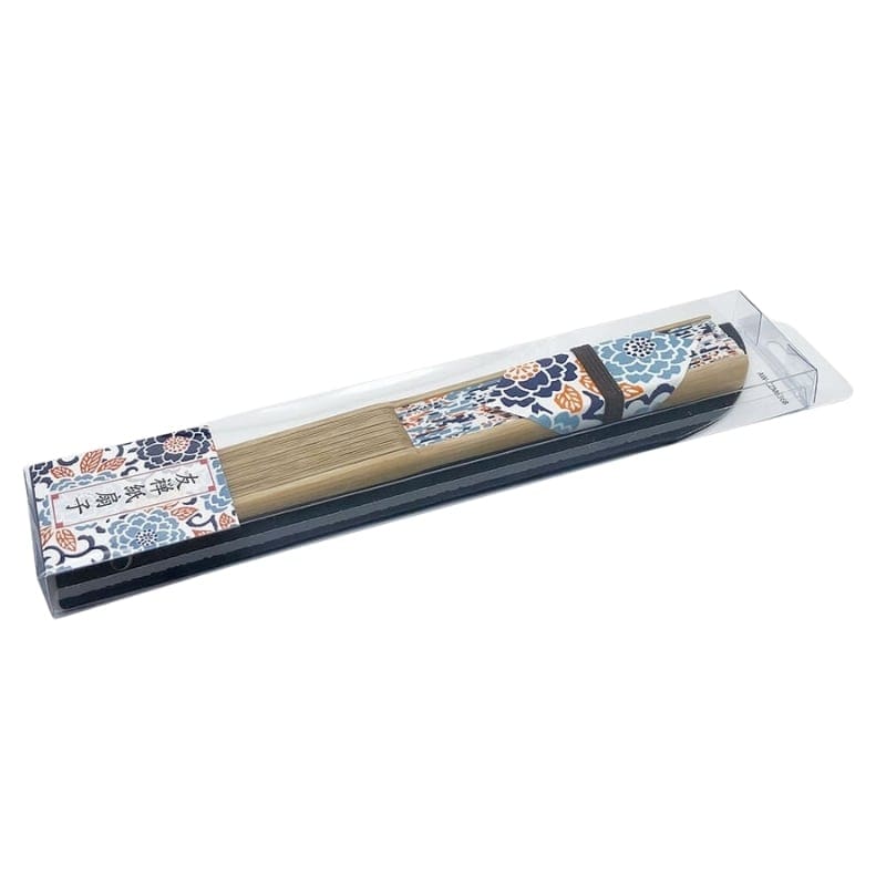 Japanischer Fächer Yuzen Botan Blau