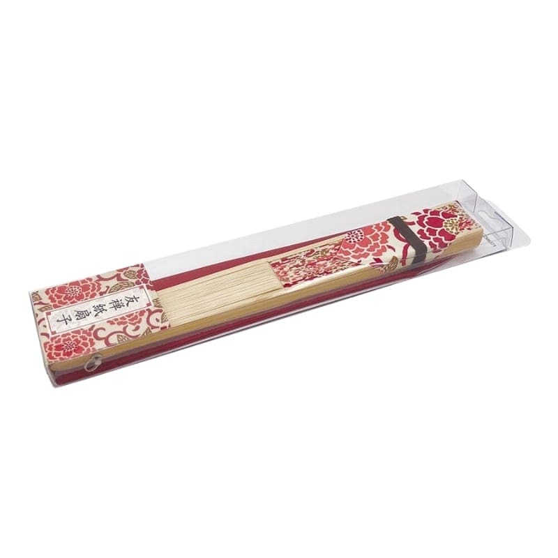 Japanischer Fächer Yuzen Botan Orange