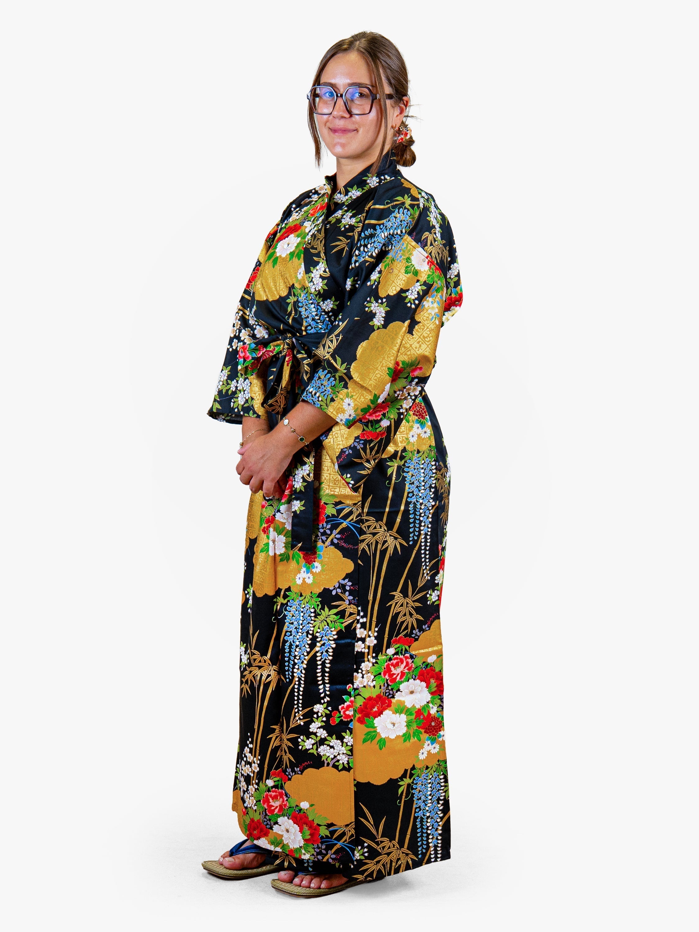 Japanischer Kimono Damen – Goldene Botan