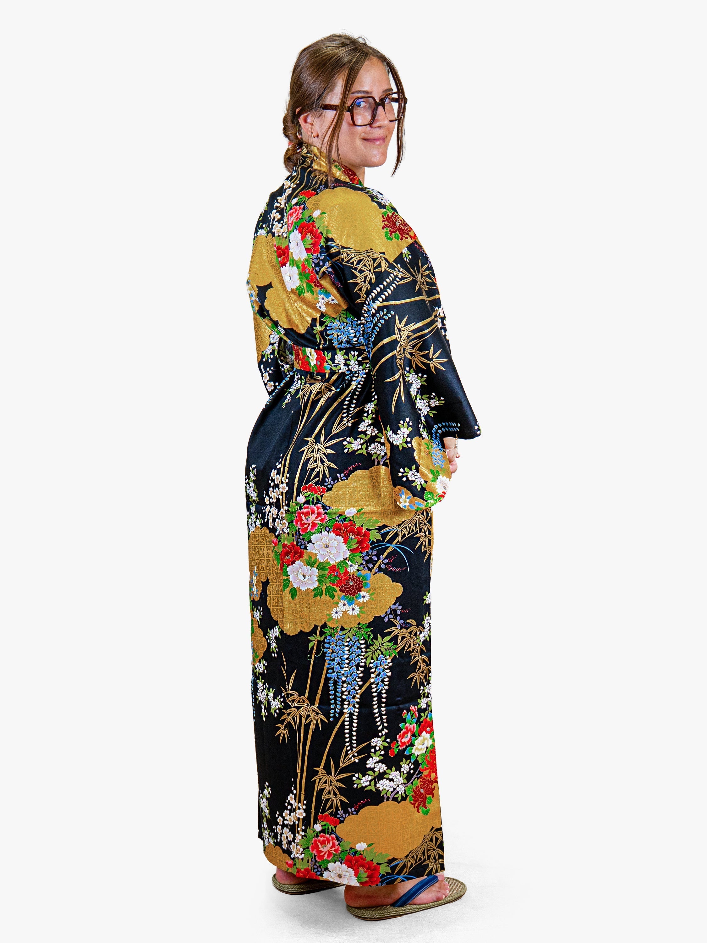 Japanischer Kimono Damen – Goldene Botan
