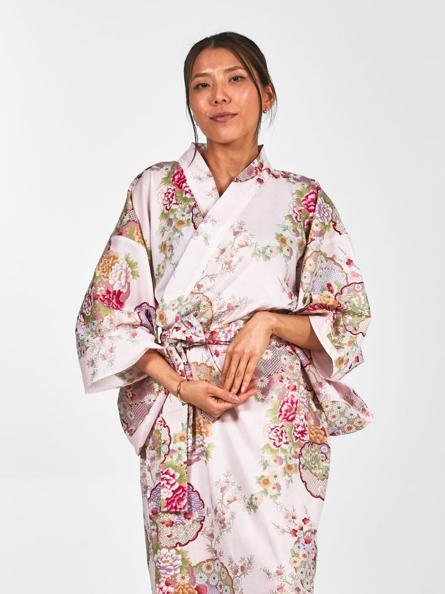 Japanischer Kimono Damen – Maru Mon Einheitsgröße