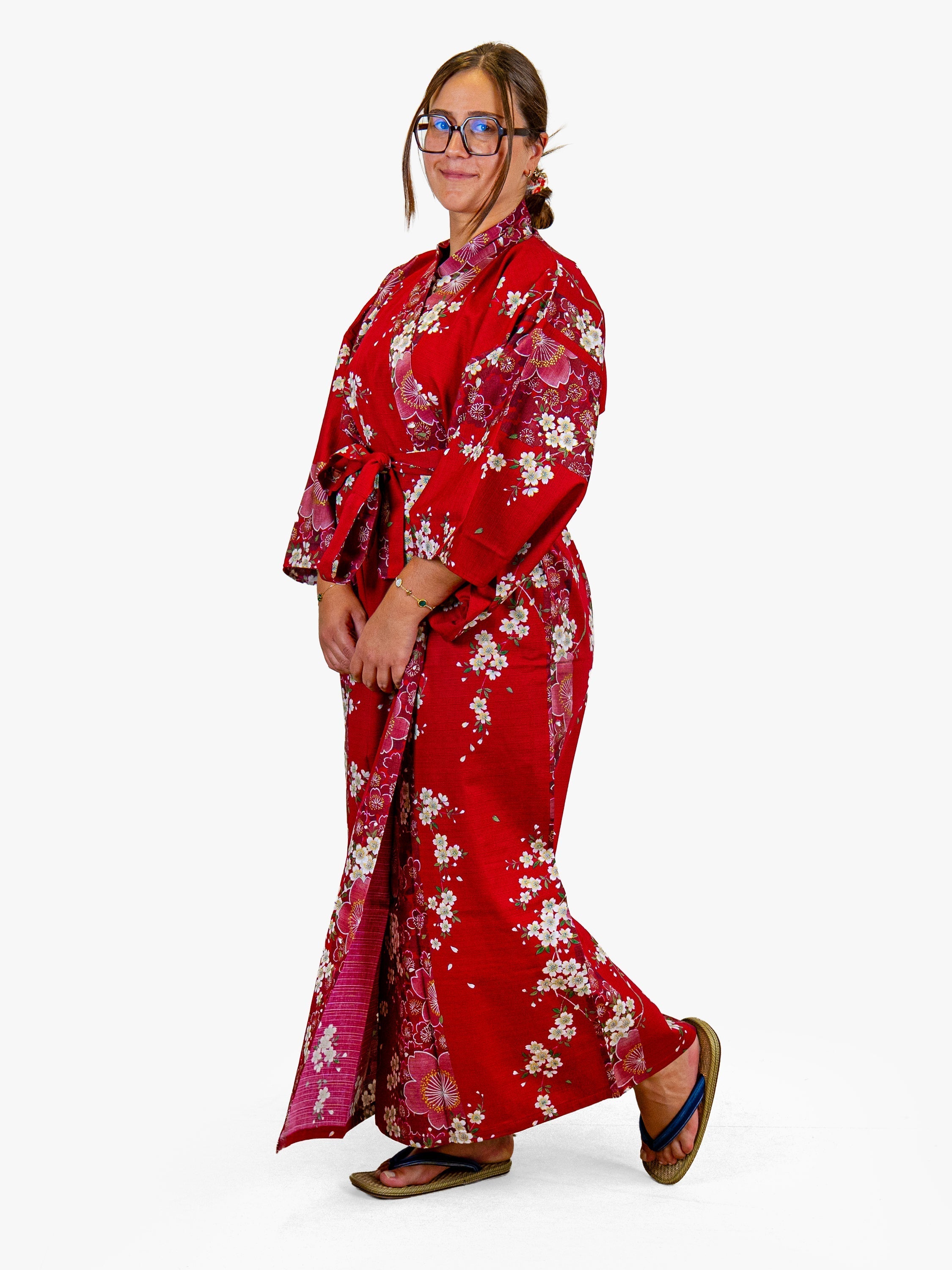 Japanischer Kimono Damen – Rote Sakura