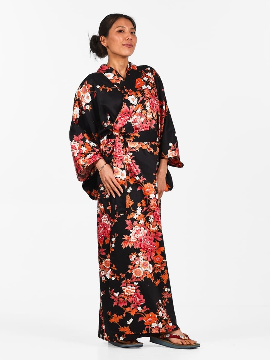 Japanischer Kimono Damen - Sakura to Botan Einheitsgröße