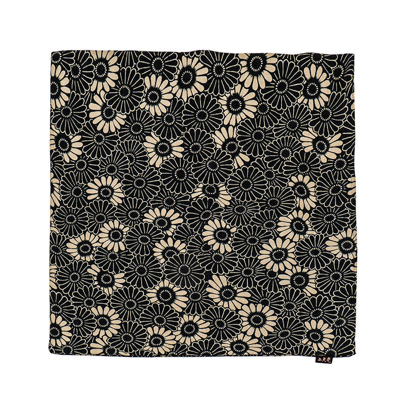 Japanischer Kissenbezug Kikuzukushi Schwarz - 45x45 cm
