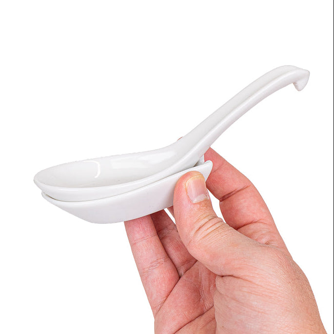 Japanischer Ramenlöffel mit Ablage - Weiß