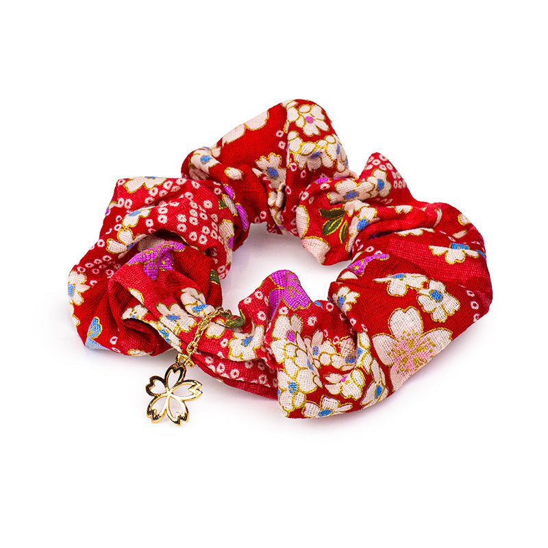 Japanischer Scrunchie - Blumenmuster