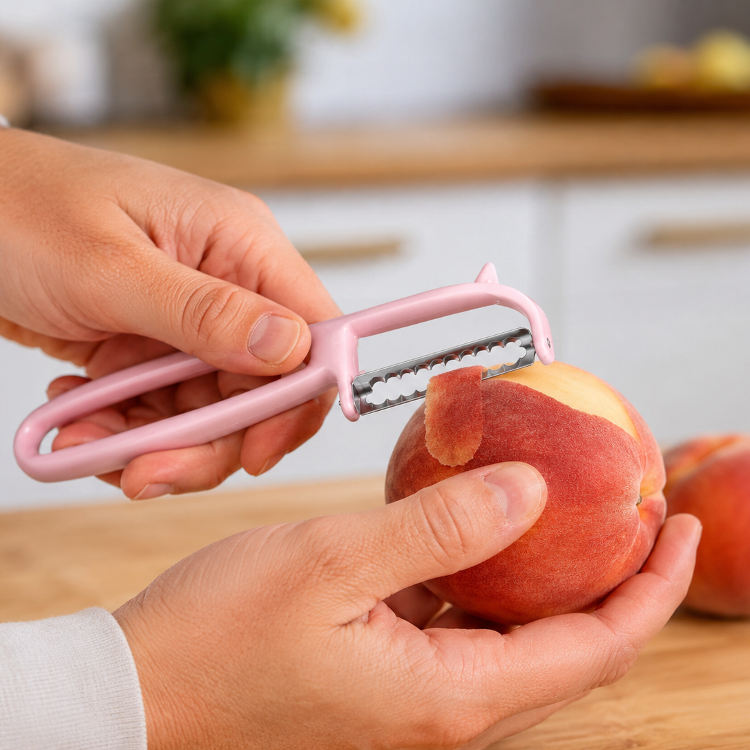 Japanischer Wellenschliff-Schäler für Pfirsiche und Tomaten