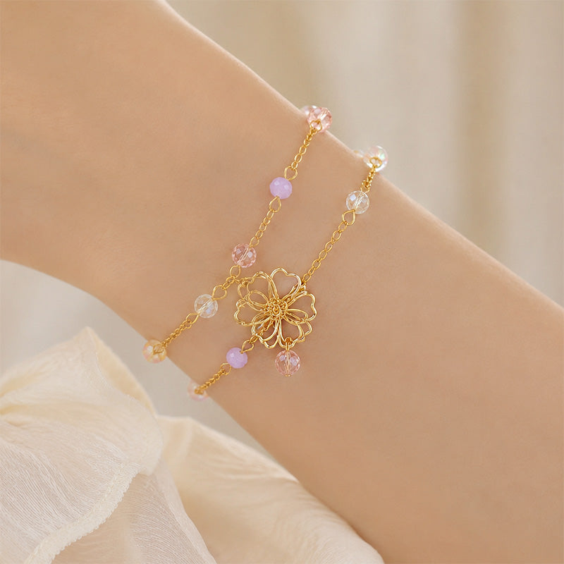 Japanisches Armband - Doppelte Kette Sakura