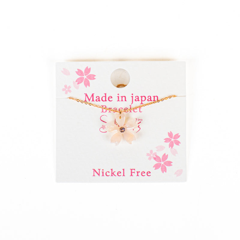 Japanisches Armband Weiße Sakura-Blüte