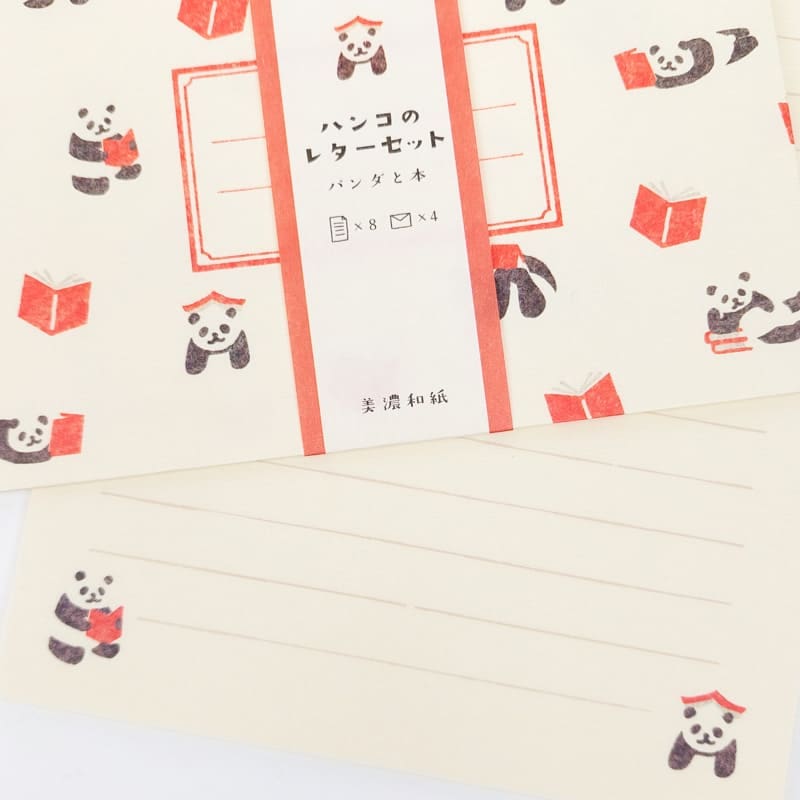 Japanisches Briefpapier mit Umschlag – Panda