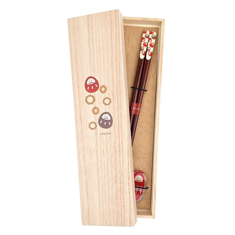 Japanisches Essstäbchen-Set - Daruma-Motiv