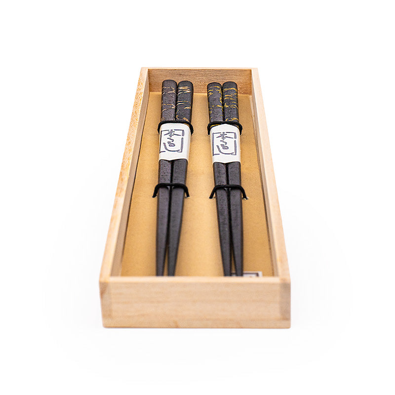 Japanisches Essstäbchen-Set – Lackiertes Ebenholz