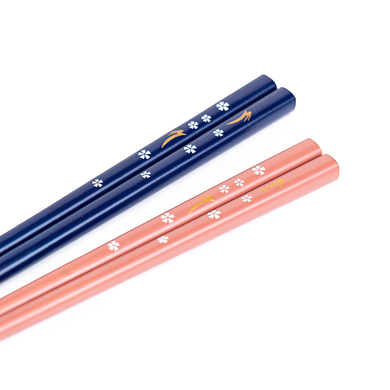 Japanisches Essstäbchen-Set mit Halter - Sakura Usagi