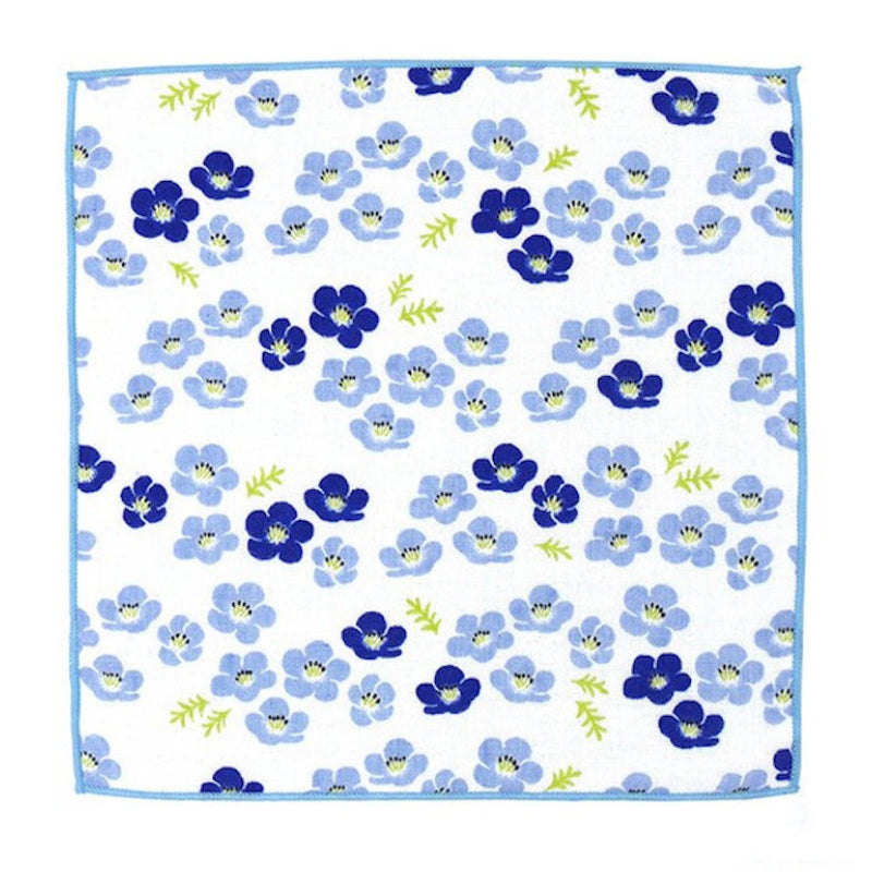 Japanisches Handtuch - Kleine Blaue Blumen