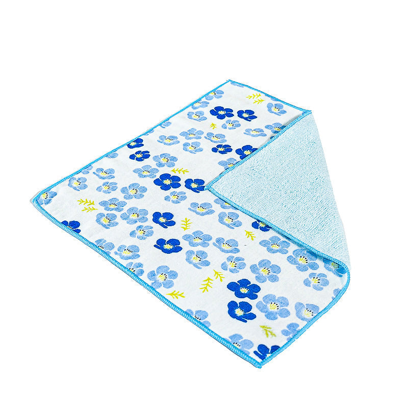 Japanisches Handtuch - Kleine Blaue Blumen