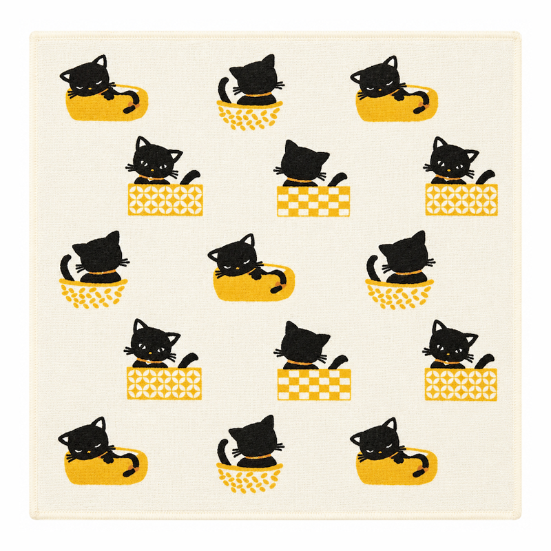 Japanisches Handtuch - Schwarze Katze