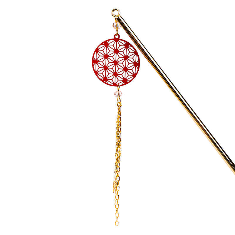 Japanisches Kanzashi - Asanoha Rot