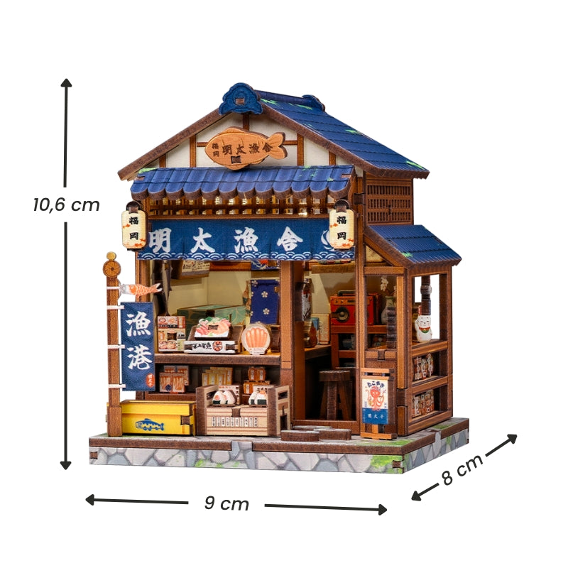 Japanisches Mini-Holzhaus-Bausatz Fukuoka Mentaiko Kitchen