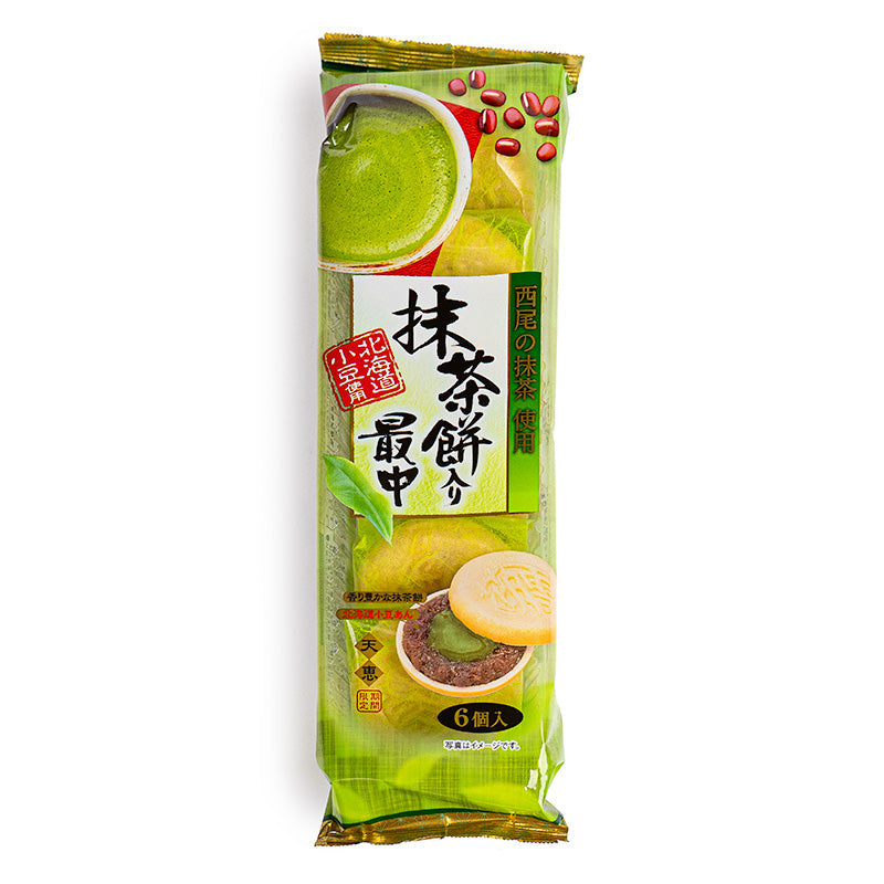 Japanisches Monaka Gefüllte Mochi mit Matcha & Anko