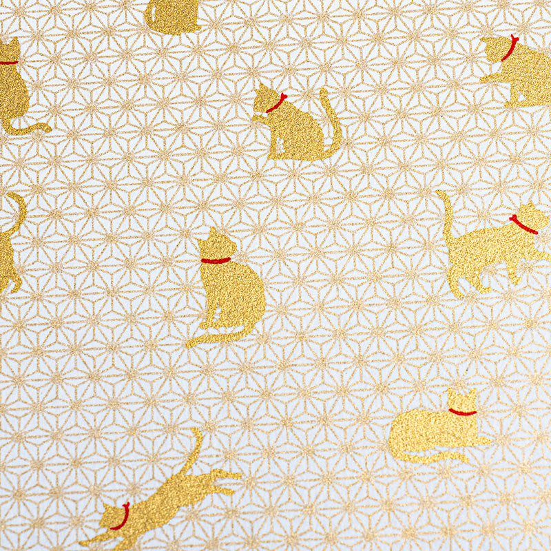 Japanisches Notizbuch Goshuin Mino Washi Asanoha Katze
