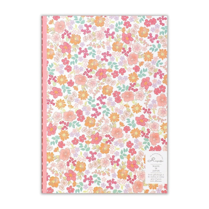 Japanisches Notizbuch - rosa Blumenmuster