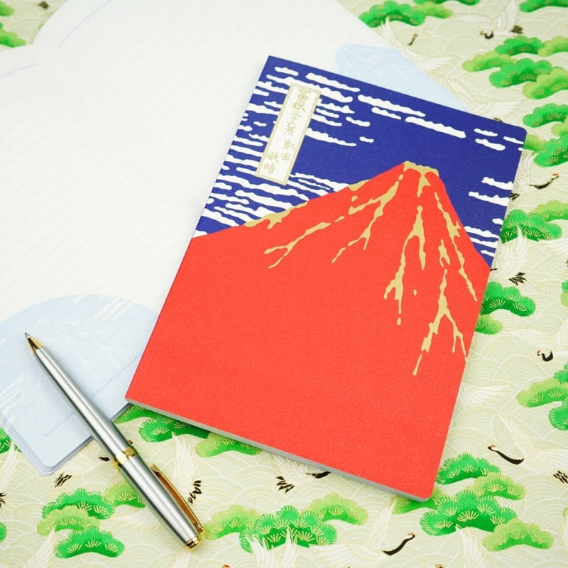 Japanisches Notizbuch Roter Berg Fuji