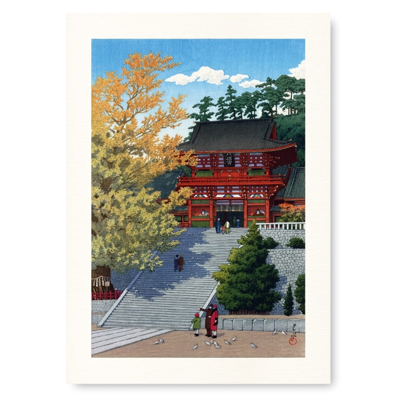 Japanisches Poster - Schrein Kamakura A3