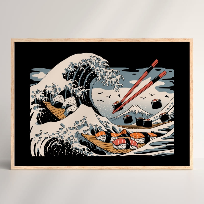 Japanisches Poster Sushi Kanagawa A3
