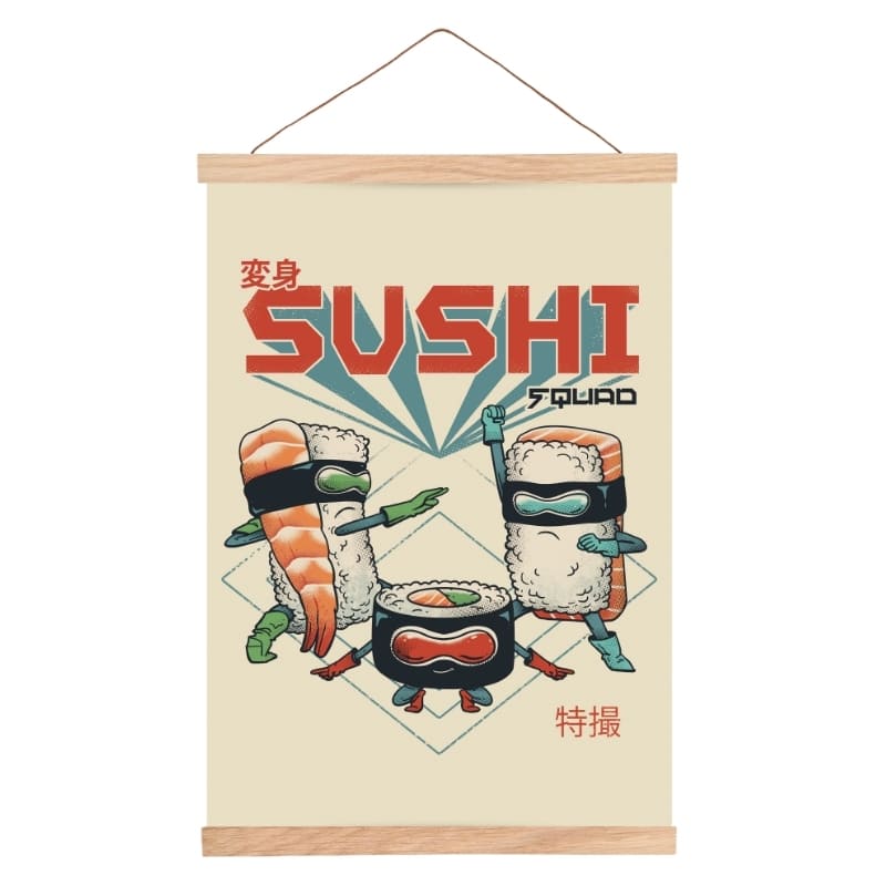 Japanisches Poster Sushi Squad A3