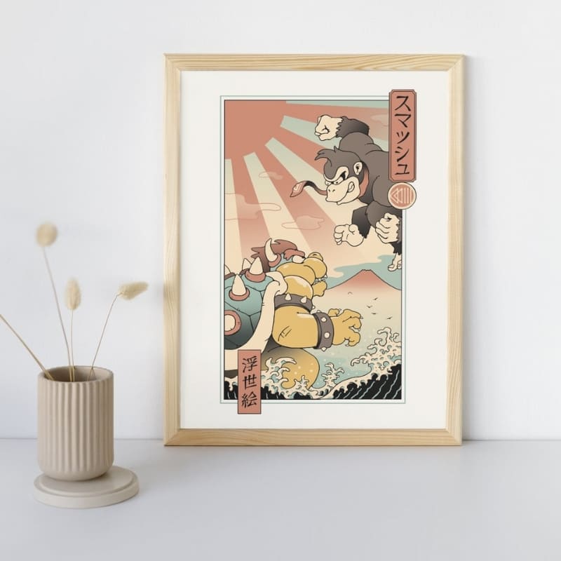 Japanisches Poster Ukiyo-e Kaiju Smash A3