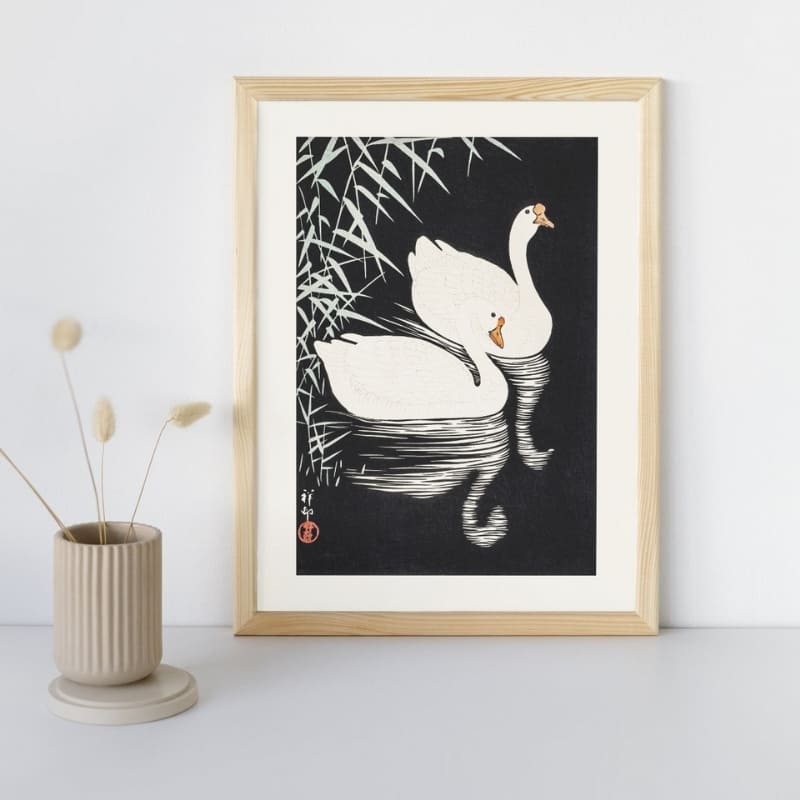 Japanisches Poster Weiße Gänse Aus China A3