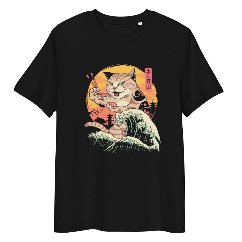 Japanisches T-Shirt Kaiju Neko Sushi S