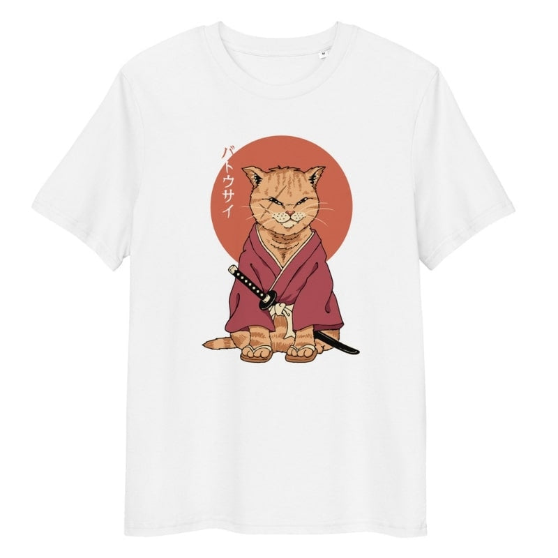 Japanisches T-Shirt Neko Battosai S / Weiß