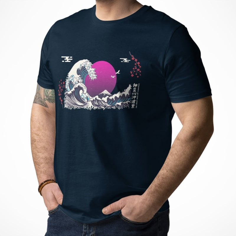 Japanisches T-Shirt - Purple Wave