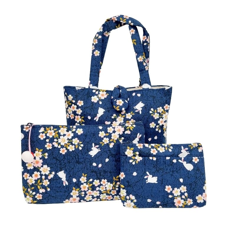 Japanisches Täschchen Usagi Sakura Blau