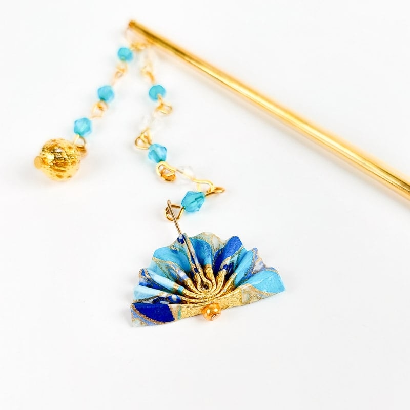 Kanzashi Fächer Blau