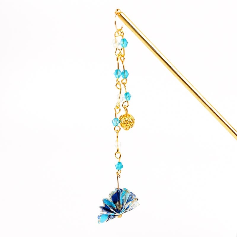 Kanzashi Fächer Blau