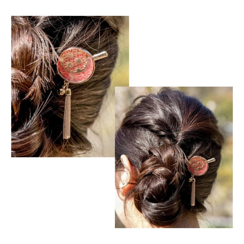 Japanischer Kanzashi Asanoha Rot