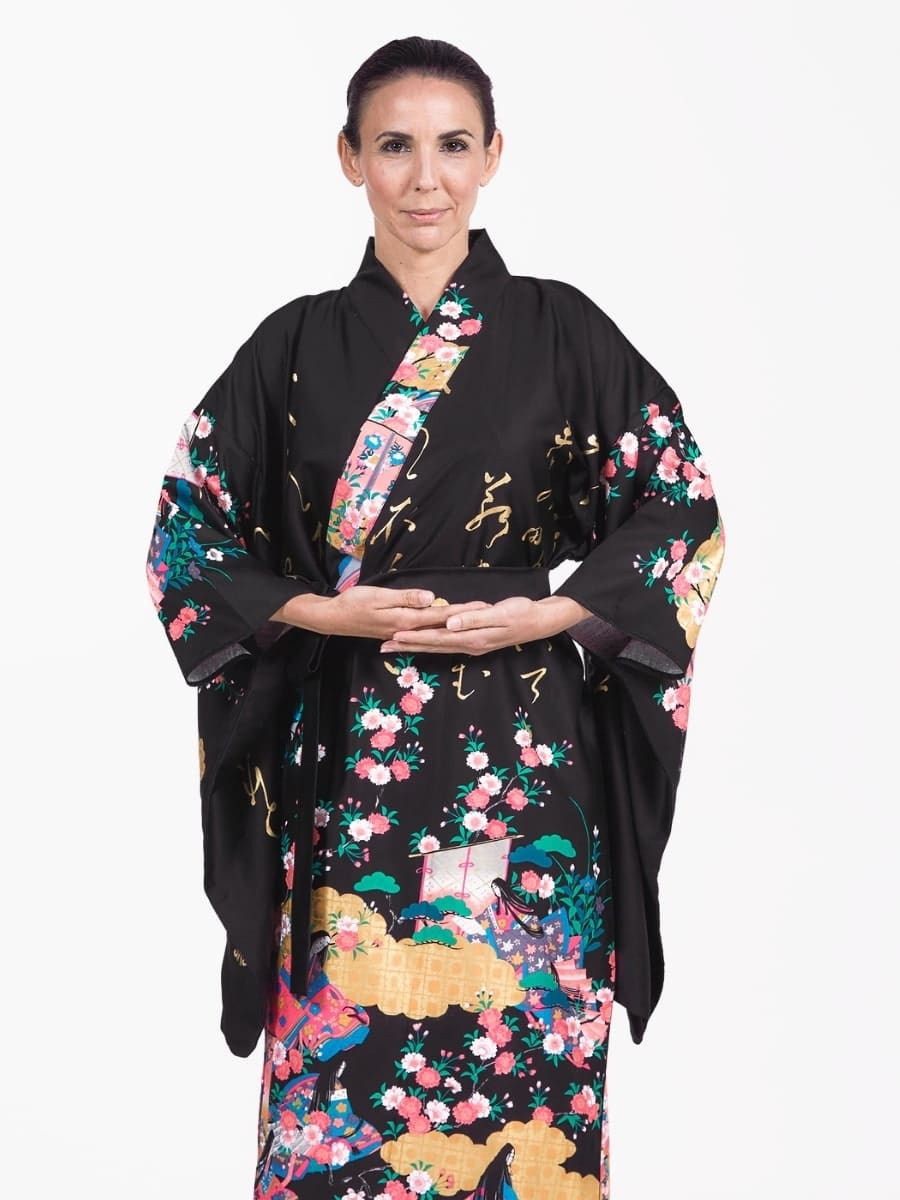 Kimono Japonais Femme Furisode - Taille unique