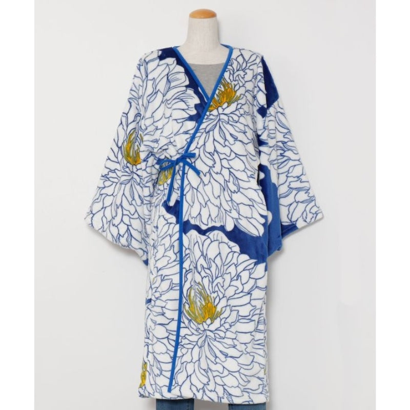 Kimono Nachtwäsche - Fleece Pfingstrose