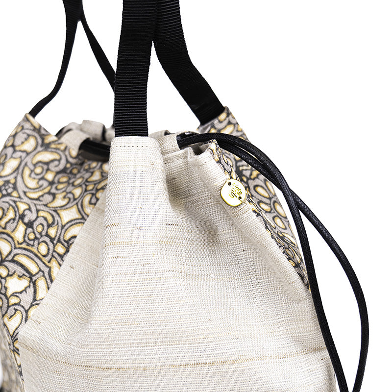 Kinchaku-Tasche Japanisch aus Handgewebtem Leinen Hōsōge