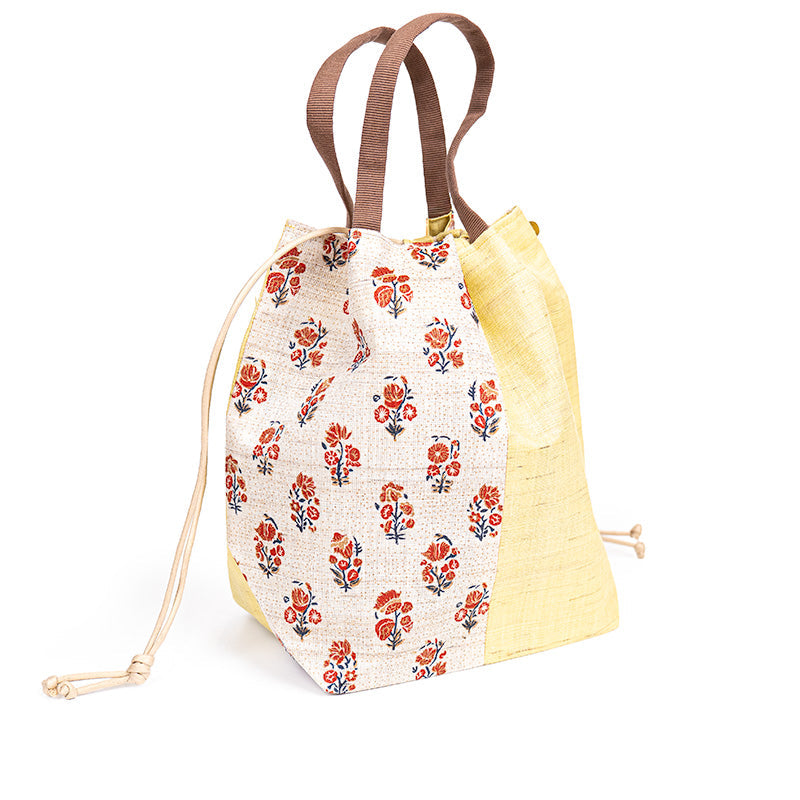 Kinchaku-Tasche Japanisch aus Handgewebtem Leinen Sarasa