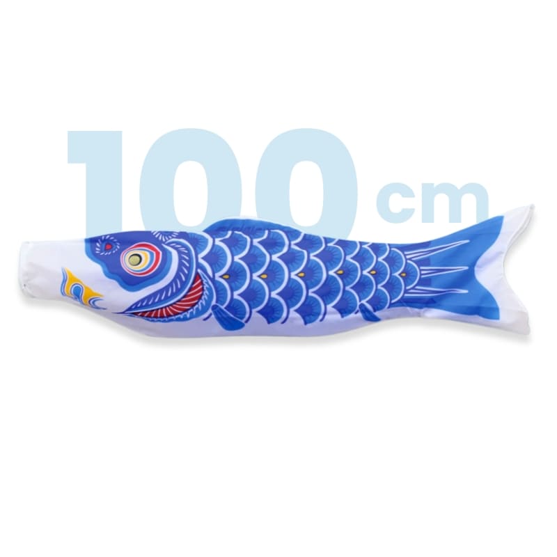 Traditionelle japanische Koinobori Blau - 100 cm