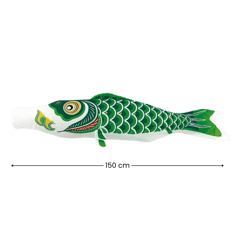 Traditionelle japanische Koinobori Grün 150 cm