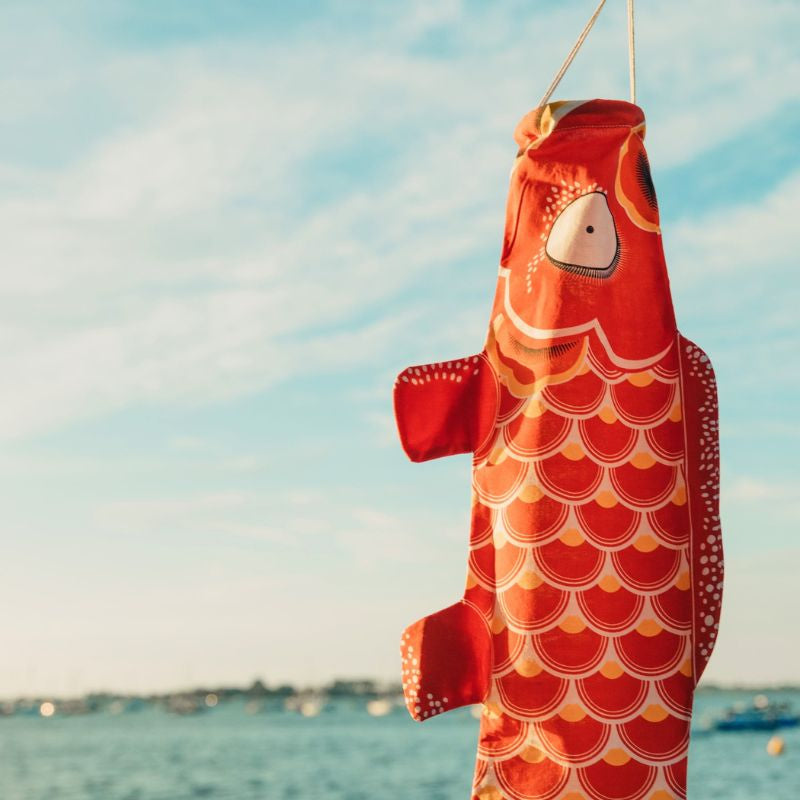 Koinobori Traditionell Orange - 70 cm