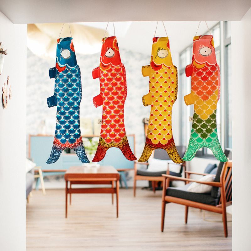 Koinobori Traditionell Orange - 70 cm